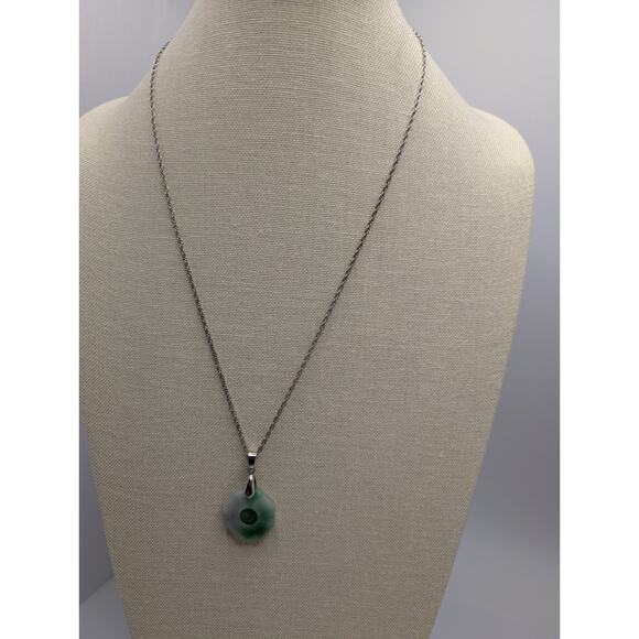 925 chain |18kGF Bale| ying yang floating ball good luck jadeite necklace long - Picture 1 of 5